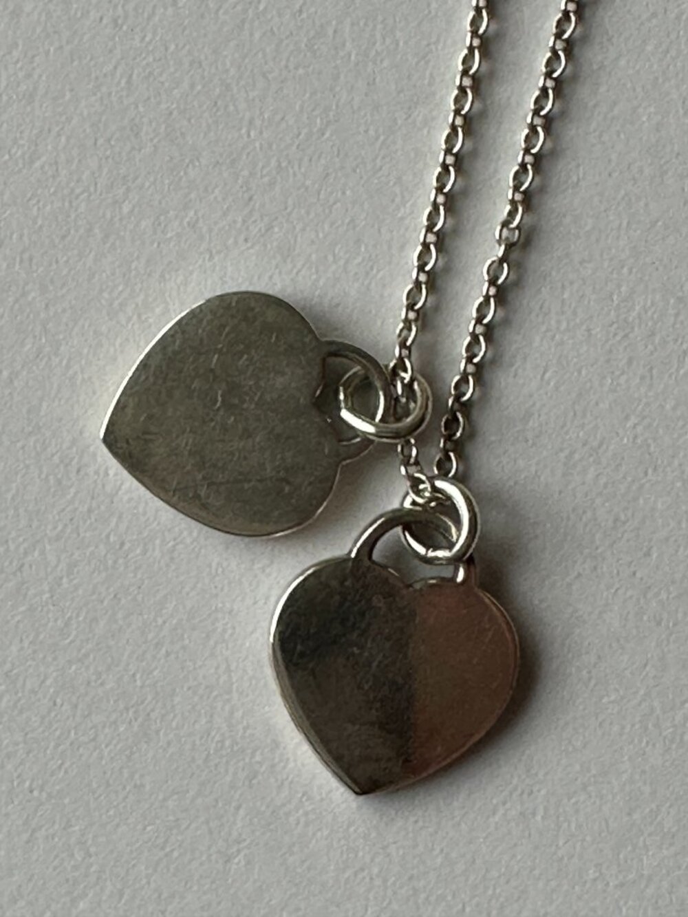 Tiffany & Co. Return to Tiffany Blue Double Heart Tag Necklace Sterling Silver - Picture 5 of 10